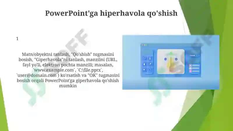 Ms Power Pointda o’rgatuvchi-interaktiv taqdimotlar 8