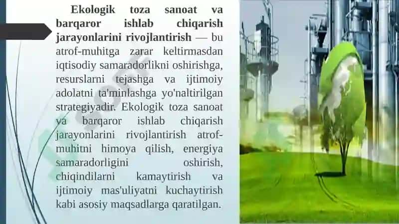 YASHIL IQTISODIYOTGA O‘TISH SIYOSATIDA QO‘LLANILADIGAN DASTAKLAR 8
