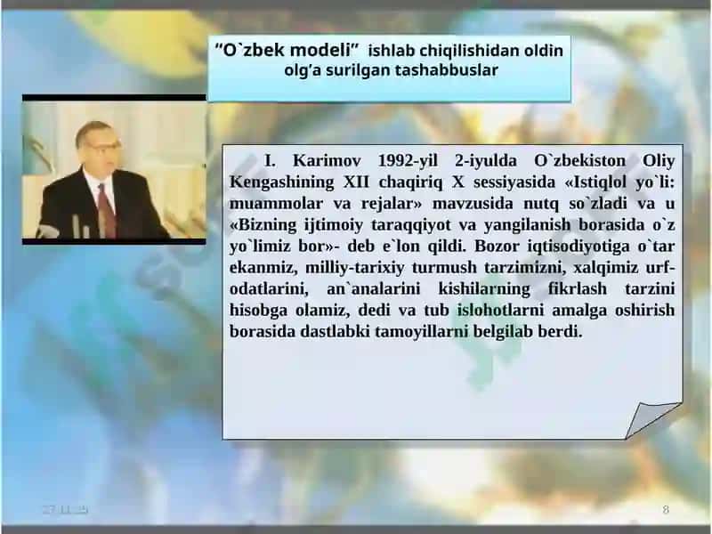 O'zbekiston mustaqil taraqqiyot yoʻlida 8