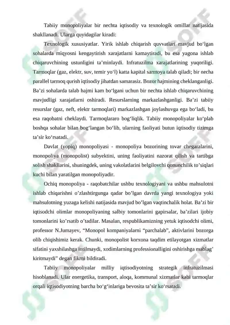 Tabiiy monopoliyalarning davlat tomonidan tartibga solinishi 8