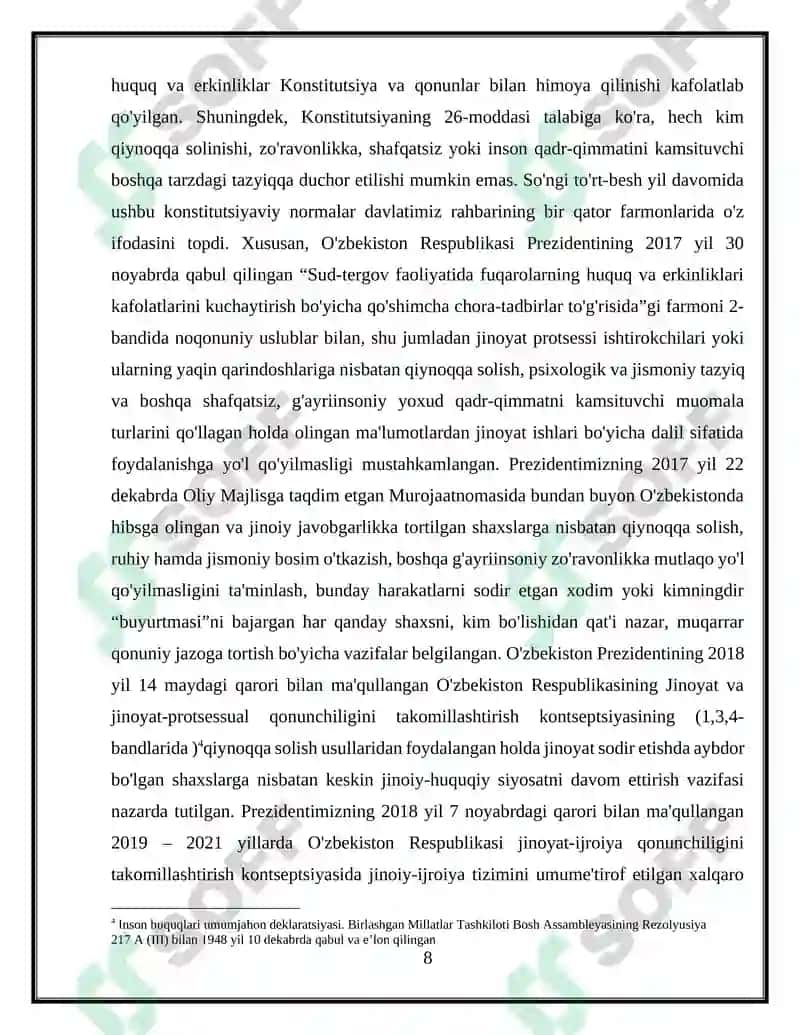 Zo’rlik ishlatib g’ayriqonuniy ravishta ozodlikdan mahrum qilish 8