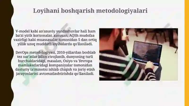 Dasturiy ta'minot va uning rivojlanib borish tendensiyalari 8