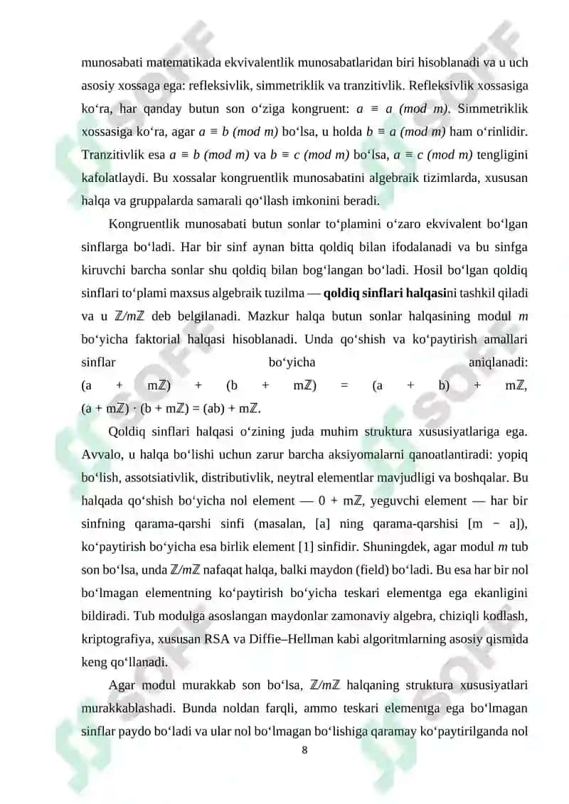 Xitoy qoldiq teoremasi va n-darajali ildizlar 8