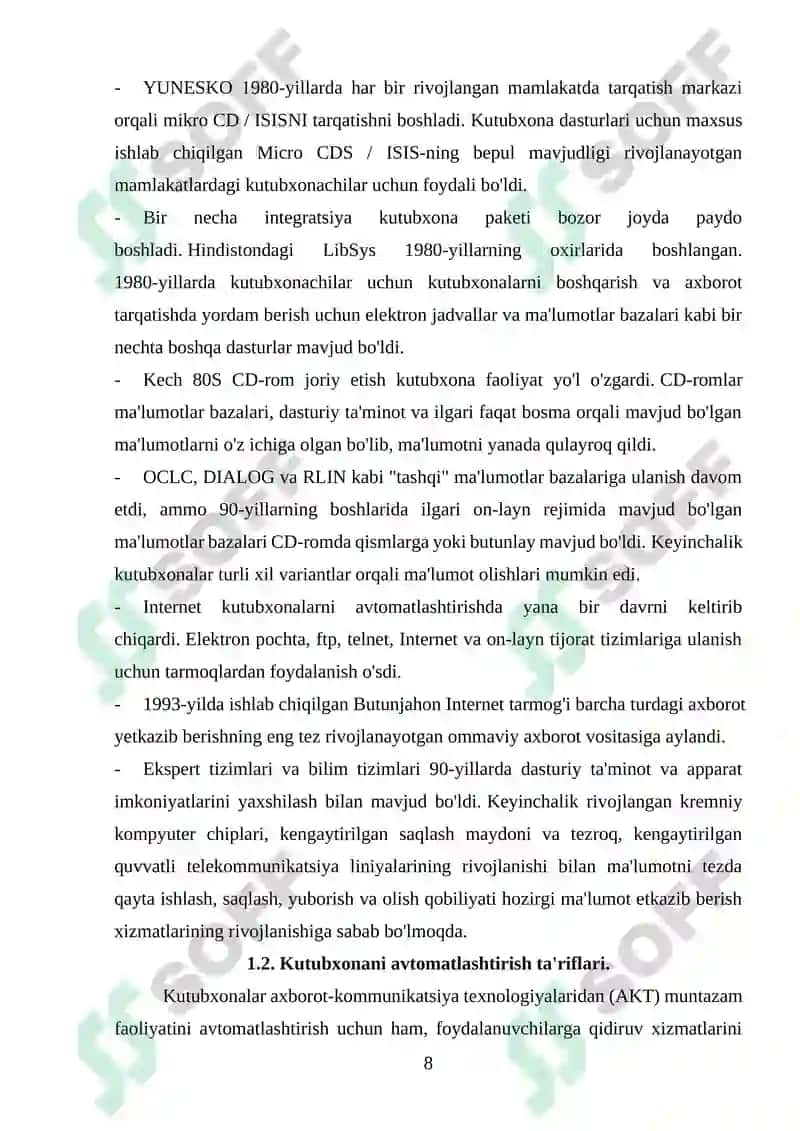 Kutubxonaning avtomatlashtirilgan tizimi 8