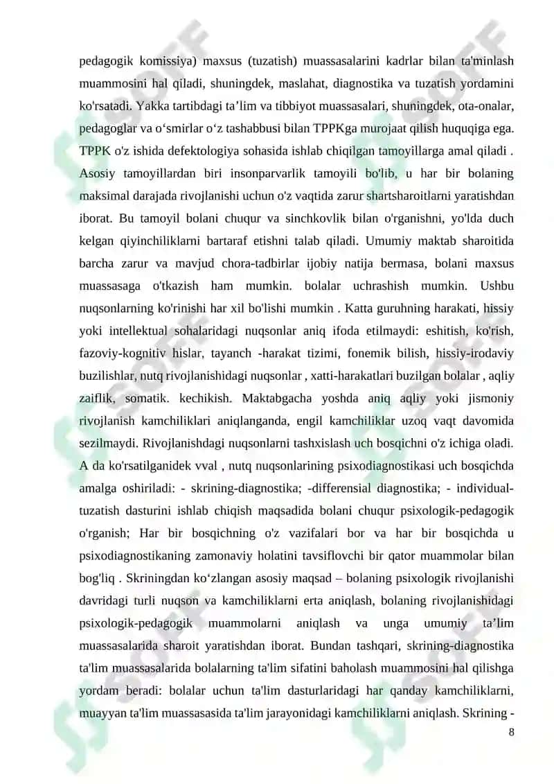 TA’LIM-TARBIYA JARAYONIDA O‘QUVCHILARDAGI PSIXOLOGIK NUQSONLARINI ANIQLASH 8