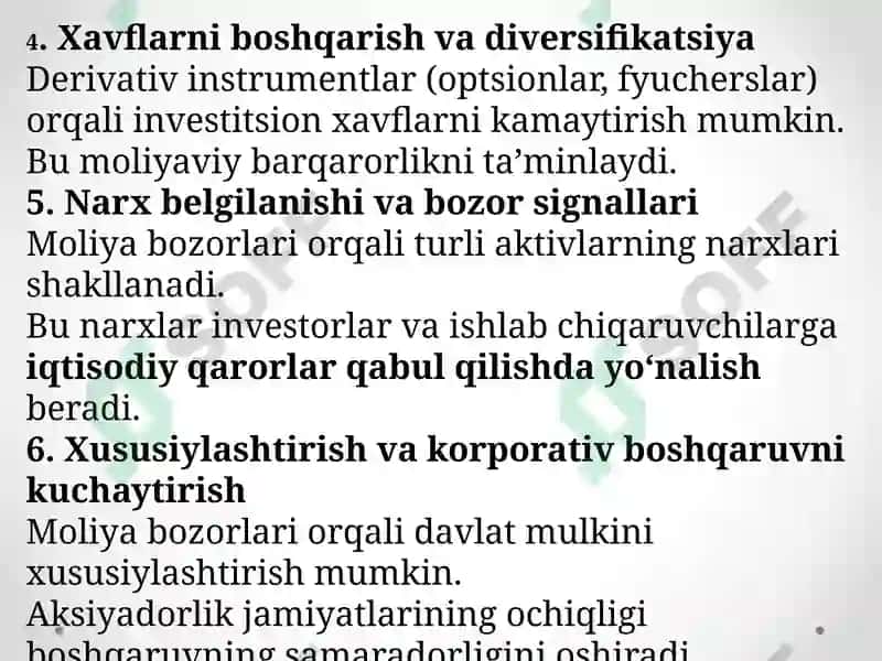 Moliyabozorlar, institutlar va instrumentlar 8