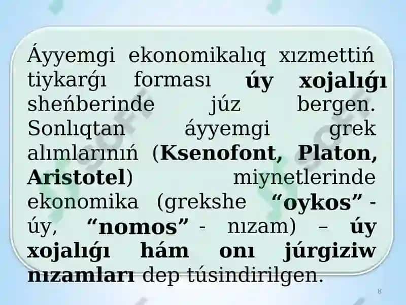 iqtisodiyot nazariyasi 1-mavzu 8
