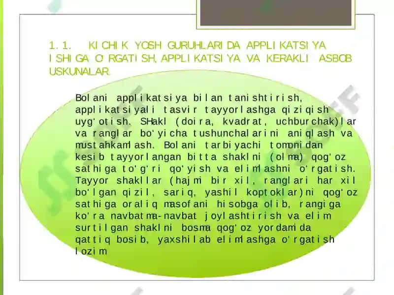 Turli yosh guruhlarida applikatsiya faoliyatining o’zaro farqlari 8