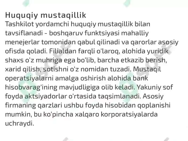 Sho’ba va qaram xo’jalik jamiyatlari faoliyatining farqli xususiyatlari 8