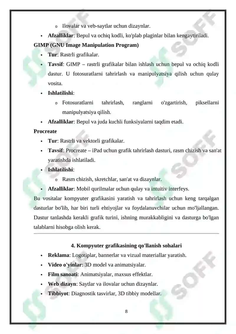 Kompyuter grafikasi 8