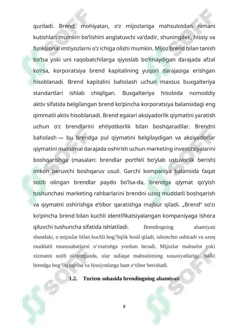 TURIZM SOHASIDA BRENDING KONSEPSIYASI VA UNING TURLARI 8