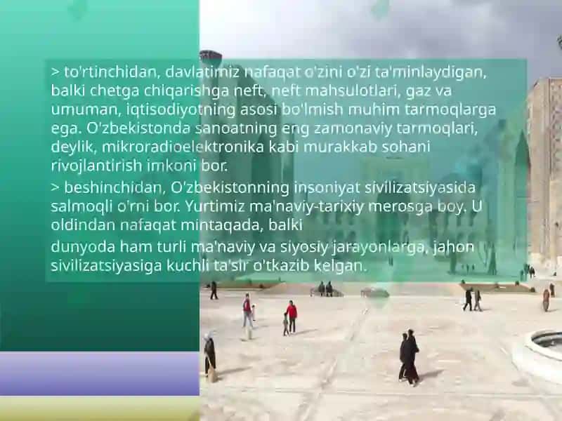 Oʻzbekistonning Mustaqil Davlatlar Hamdo'stligi Daği O`rni 8
