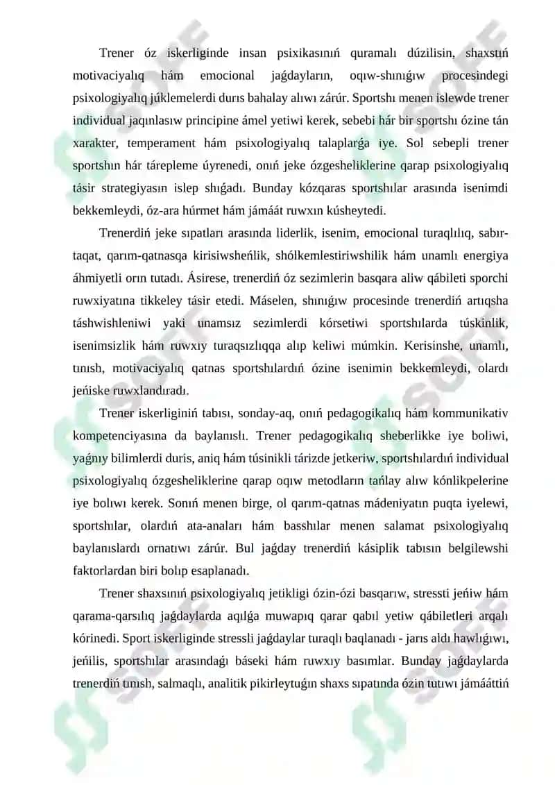 Trenerdiń psixologiyaliq tayarliǵi hám kásiplik pazıyletleri 8