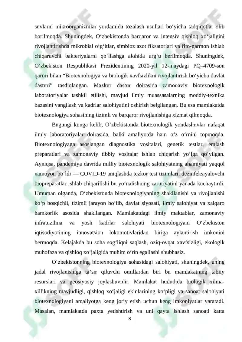 Biotexnologiyada rivojlanish tarixi va istiqbollari 8