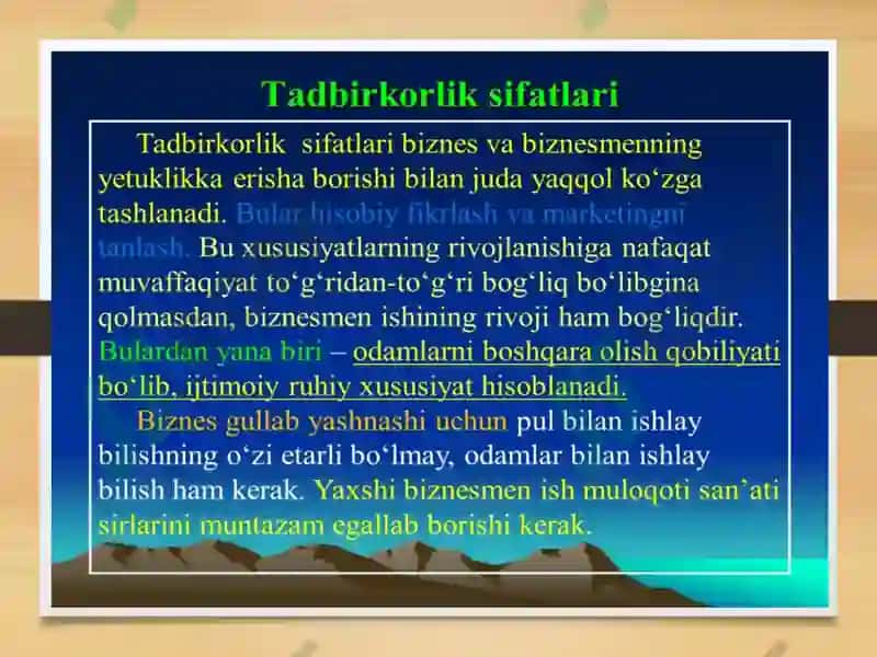 Tadbirkorlik faoliyati subyektlarining huquq va majburiyatlari 8