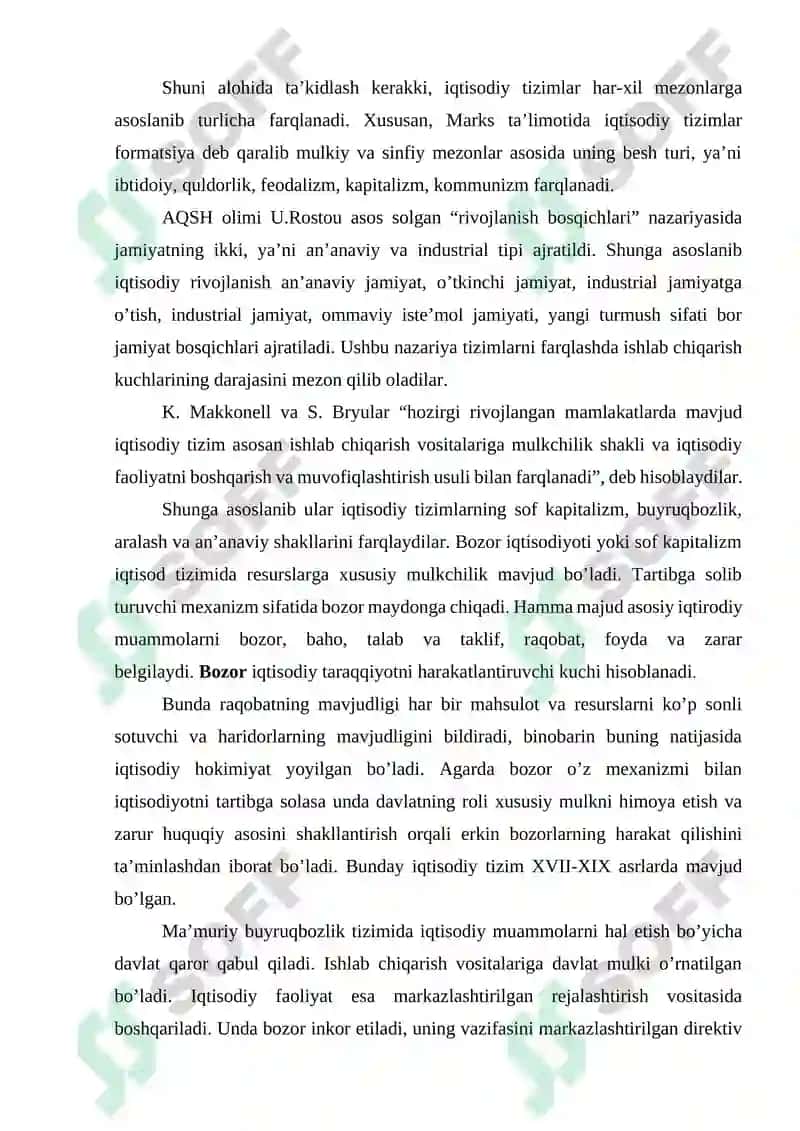 Iqtisodiy taraqqiyot, iqtisodiy o`sish va milliy boylik 8