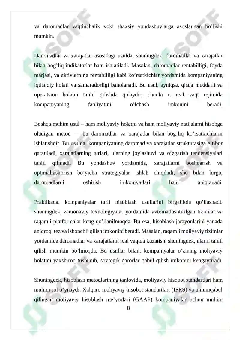 Daromadlar va foyda tushunchalari 8