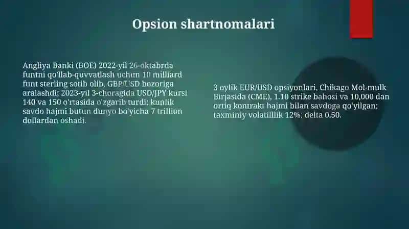 Xorijiy valyuta bozorlaridagi aperatsiyalar 8