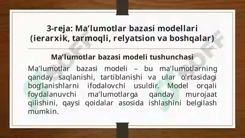 Ma'lumotlar bazasining ahamiyati 8