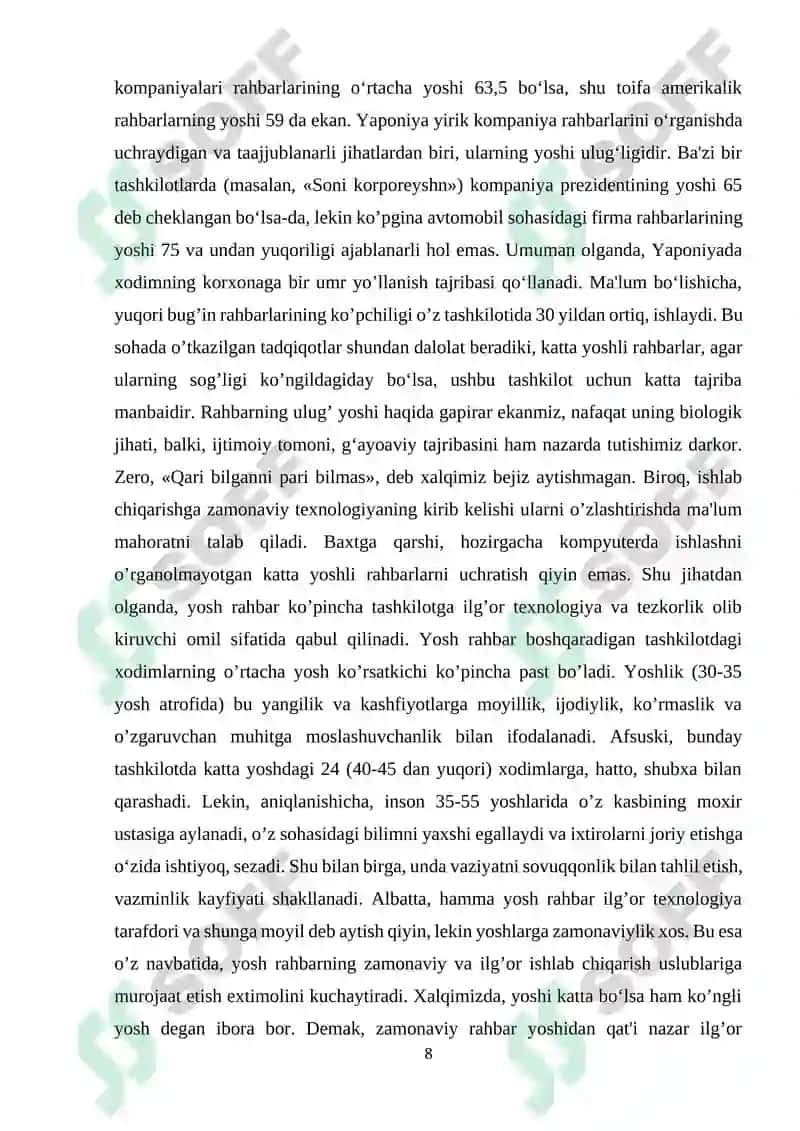Uslubchining liderlik va rahbarlik xususiyatlari 8