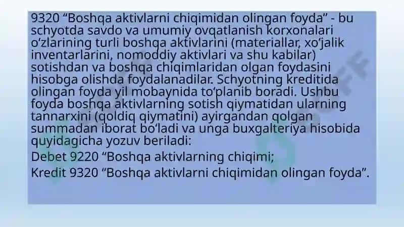 Savdo va umumiy ovqatlanish korxonalarida buxgalteriya hisobining xususiyatlari 8