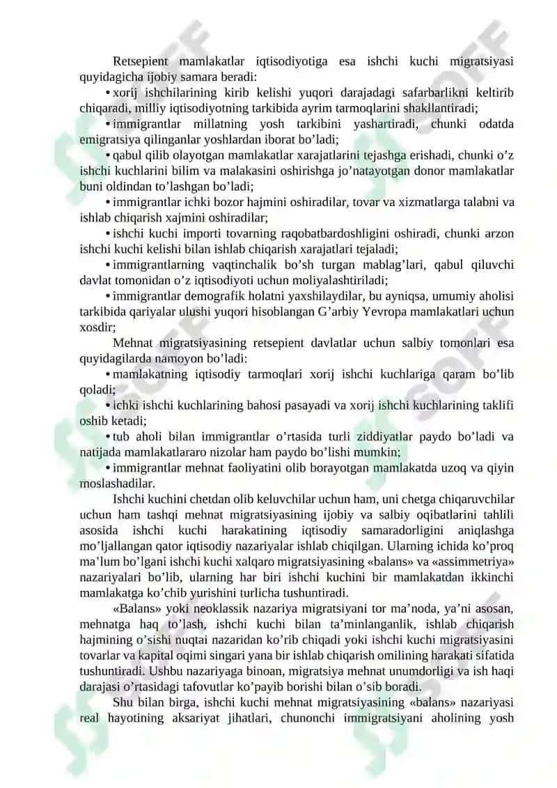 Ishchi kuchi migrаtsiyаsi vа uning mehnаt bоzоrigа tа’siri 8