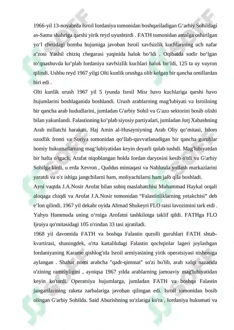 Yosir Arofatning Falastin Davlatining Tuzilishidagi O'rni 8