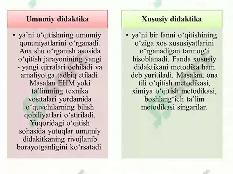 Didaktikaning maqsad va vazifalari. Didaktikaning ijtimoiy va fiziologik asoslari 8