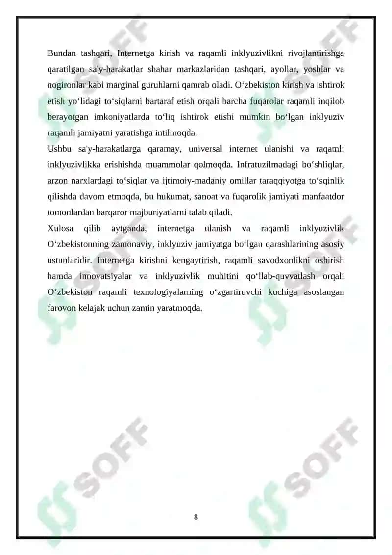 O‘ZBEKISTON RESPUBLIKASI MILLIY TARMOG‘I 8