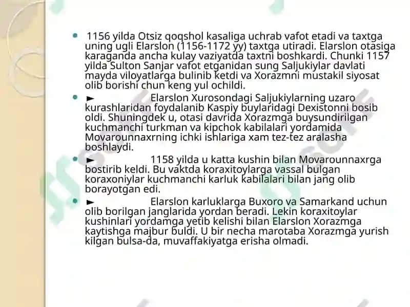 Xorazmshoh-anushteginiylar davlatining ma’muriy tuzilishi, boshqaruv tartiblari 8