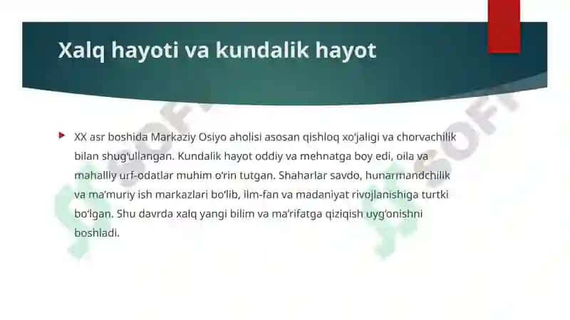 XX asrda Markaziy Osiyo xalqlarining uyg‘onish davri 8