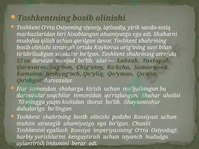 Turkiston o’lkasida rossiya imperiyasi mustamlaka tuzumi 8