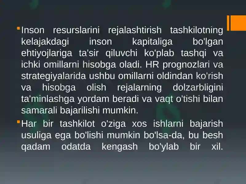 Inson Resurslari va ularning samarali foydalanishi 8