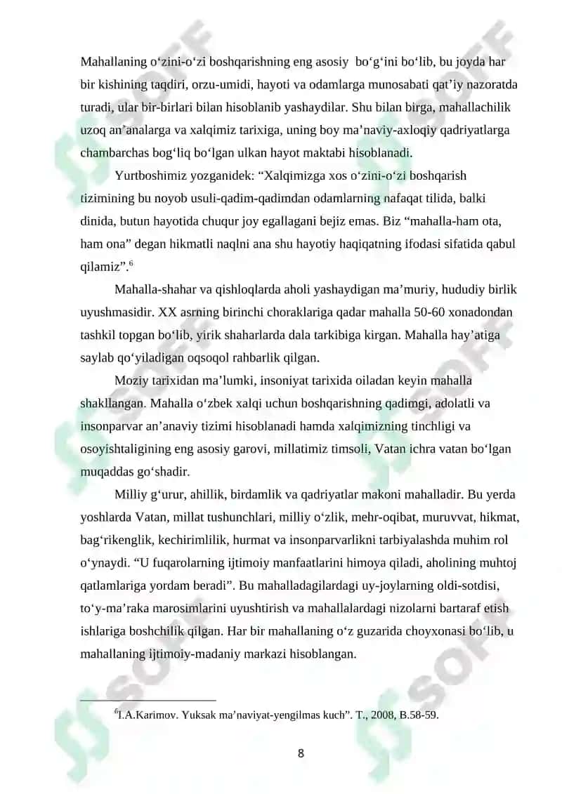 Mahalla (guzor) lar tarixidan 8
