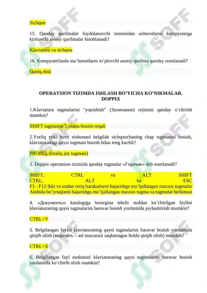 Argos test savollari javoblari yangi 8