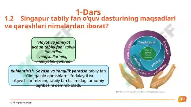Singapur Tabiiy fan o‘quv dasturi asosini tushunish (STO‘D) 8