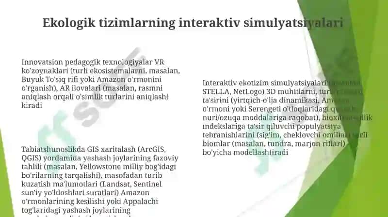 Innovatsion pedagogik texnologiyalar asosida tabiat bilan tanishtirish 8