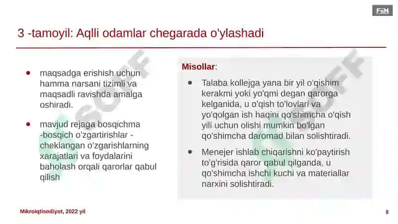 Iqtisodiyotning 10 tamoyili va Talab va taklif 8