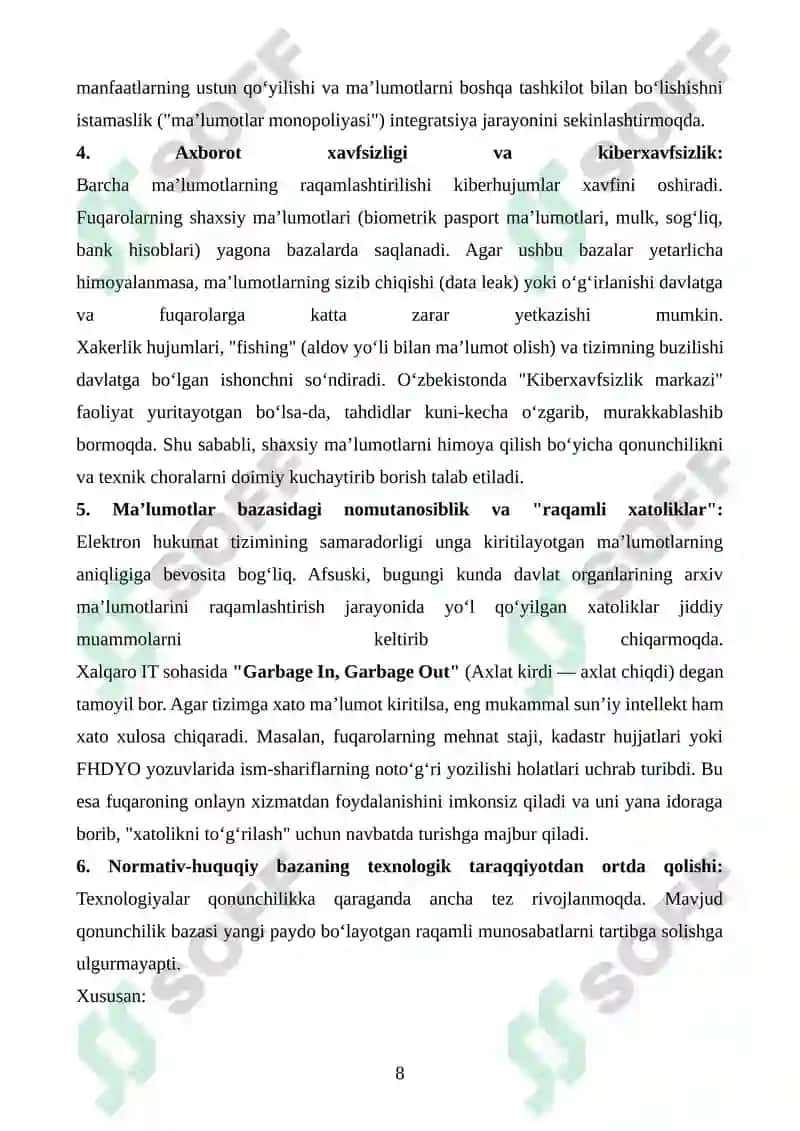 Elektron hukumat tizimini takomillashtirish 8