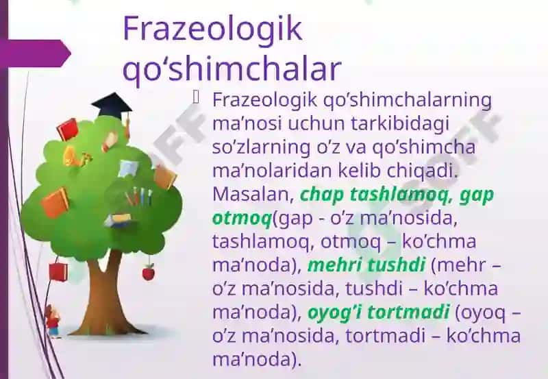 Frazeologiya  haqida  ma’lumot.  Frazeologizm  til  va  nutq  birligi sifatida.  Frazeologik  iboralarning ma’no  xususiyatlariga ko‘ra asosiy  belgilari  va turlari. 8