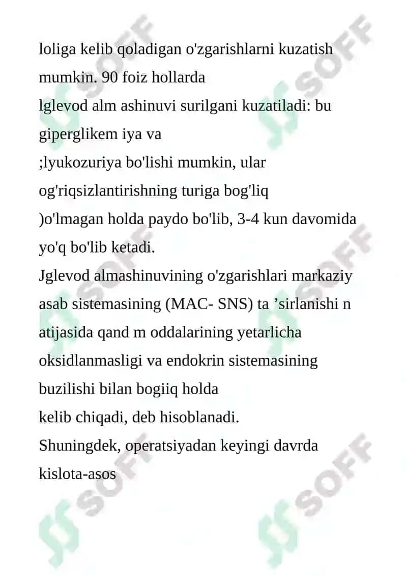 Operatsiyadan song bemorlarni davolash va kuzatish 8