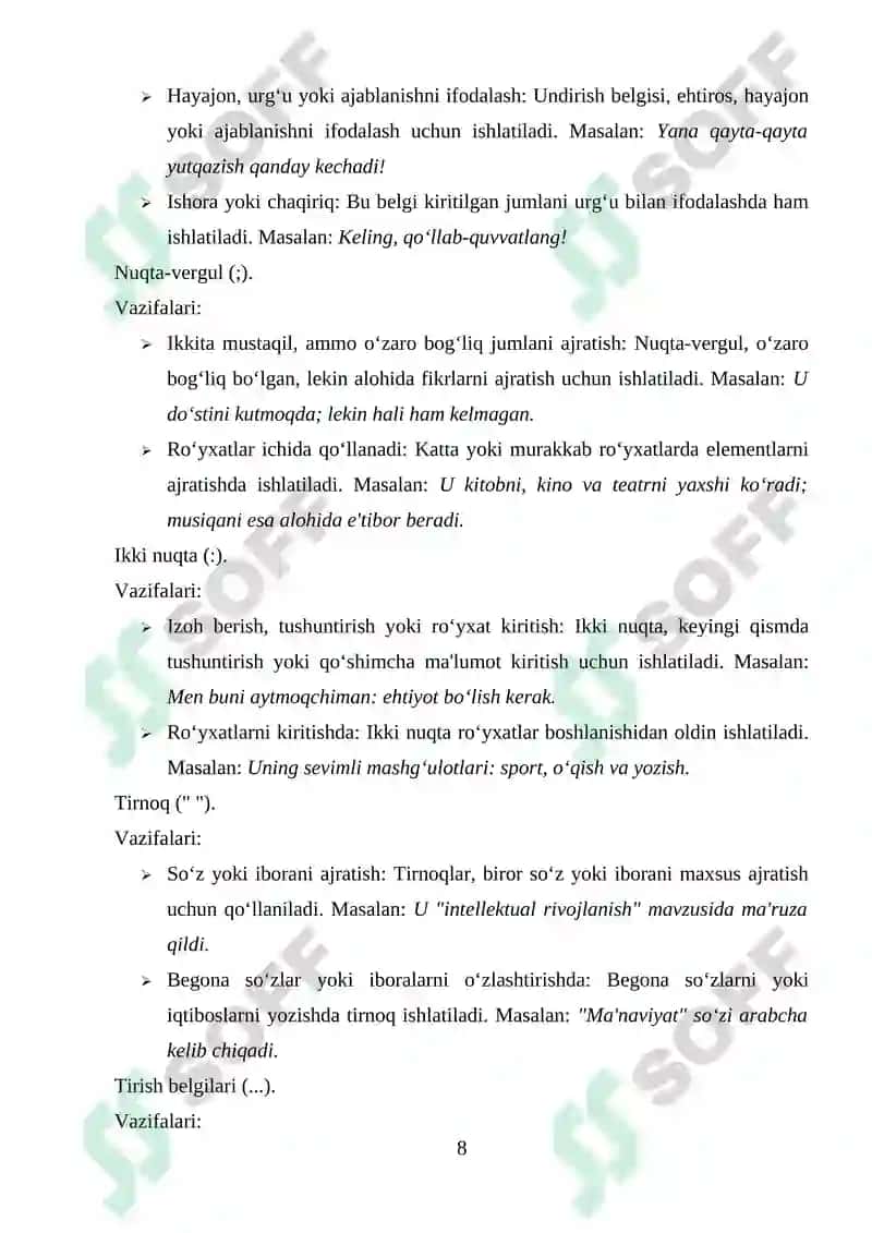 Tinish belgilari turlari va vazifalari 8