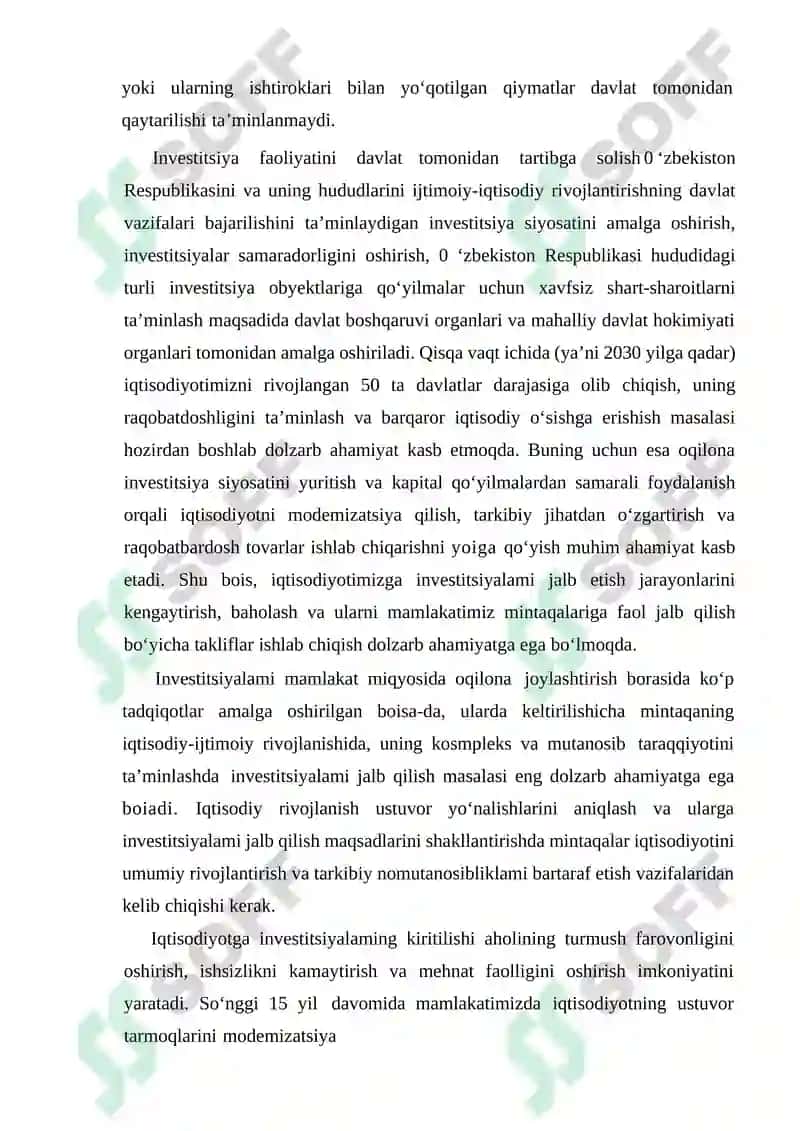 Investitsion Tavakkalchilik va Rentabellik 8