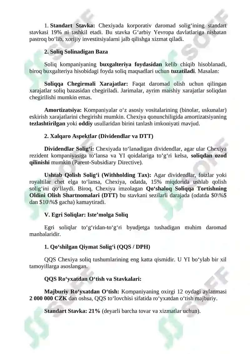 Chexiya soliq tizimi 8