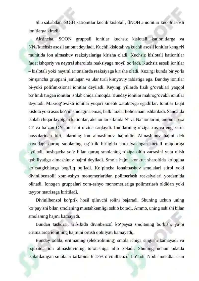 Sianli eritmalardan oltinni sorbsiya usulida ajratish 8