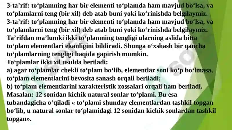 Matematika o'qitish metodikasi 8