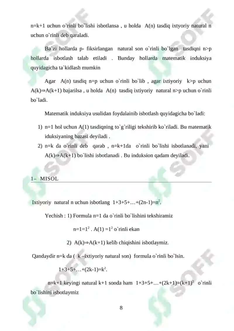 Matematik Induksiya Metodi 8
