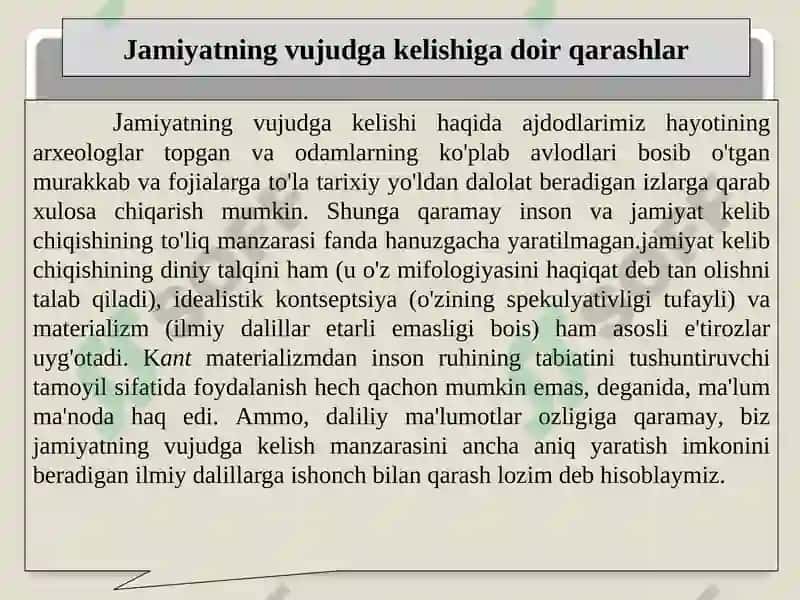 Jamiyat va Inson Falsafasi 8