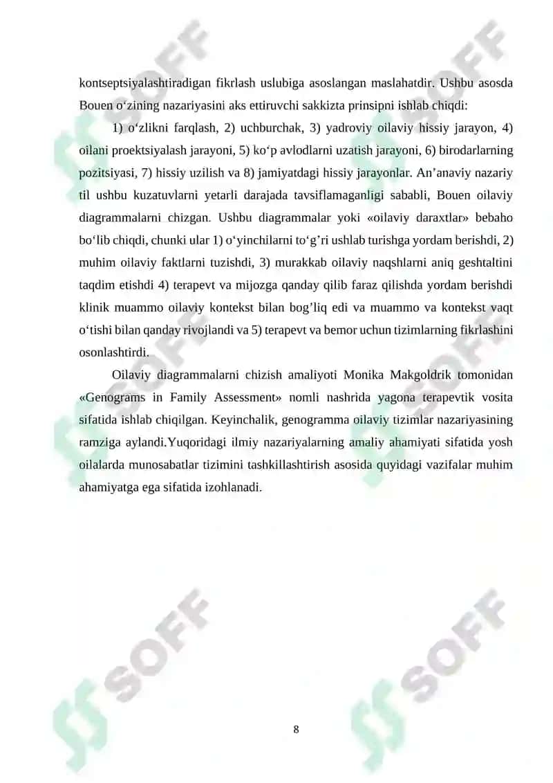 YOSH OILA TUSHUNCHASI, ASOSIY MUAMMOLARI VA ULAR BILA IJTIMOIY ISHNING ASOSIY YO‘NALISHLARI 8