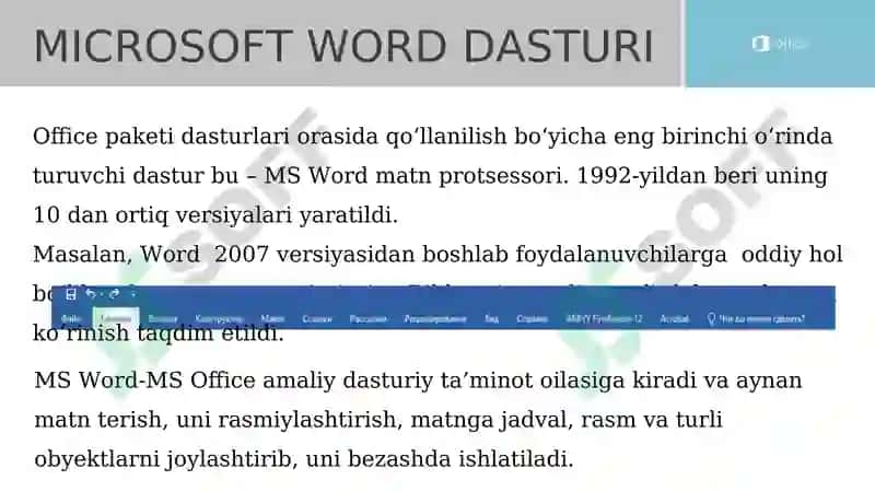 Ochiq dars ishlanmasi: Informatika va AT fanidan 8